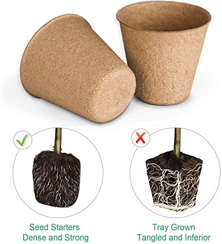 Biodegradable Peat Pots Set (60 Pots) - size: 6 Pack