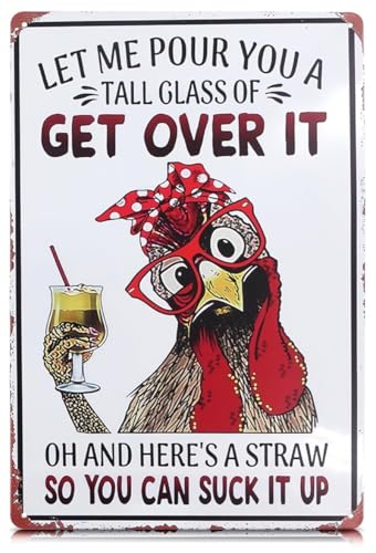 Metal Signs for Outside and Inside, 8 x 12 In, Funny Tin Wall Art - color: Let Me Pour You