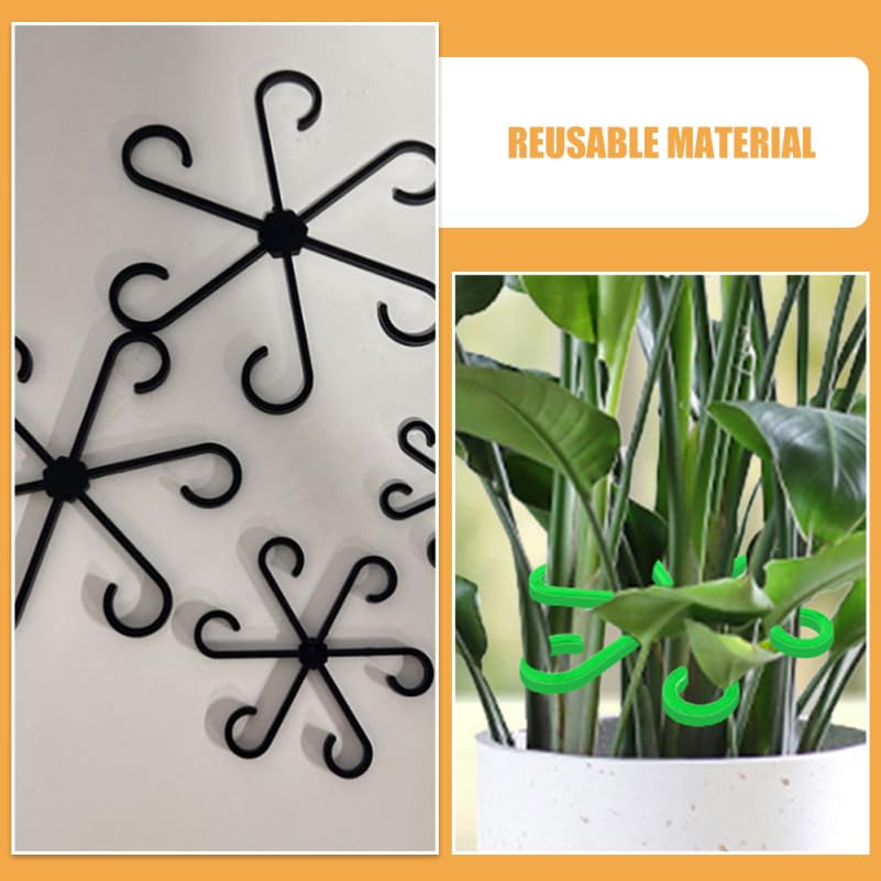 Toyvian 12Pcs Plant Stem Support Holders Floral Support Clips for Climbing Plants Garden Organization Stem Organizer Reusable Holders 5.39X5.39X0.11In