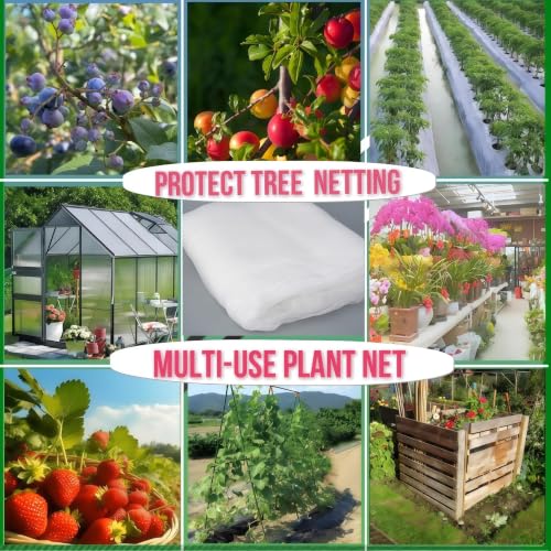 Extra Large 1Pack 18×20Ft Fruit Tree Netting with Drawstring & Zipper - Reusable Plant Protection Bag, Heavy Duty PE Mesh Cover for Blueberry Bushes - Blocks Birds/Deer/Squirrels - size: 18×20Ft