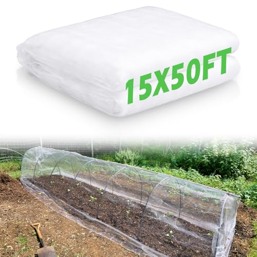 15 x 50 ft Garden Mesh Netting Insect Mosquito Net, White, 1 Pcs - size: 15 x 50 ft