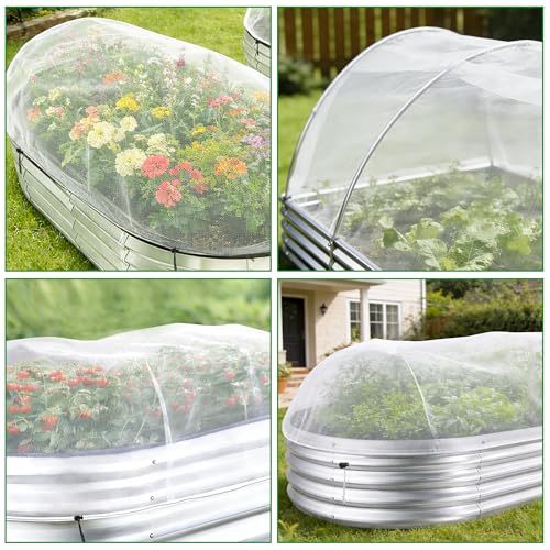 2 Pack Garden Netting for Raised Beds, 4 x 2 Ft Raised Bed Plant Covers for Garden Protection, Fine Mesh Bird Netting Pest Barrier Screen with Drawstring for Protecting Vegetables Fruits Crops - color: 4 X 2 Ft