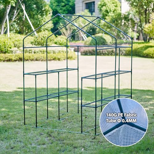 56x55x74 Inch Greenhouse for Outdoors,3 Tier 8 Shelves White - color: WHITE