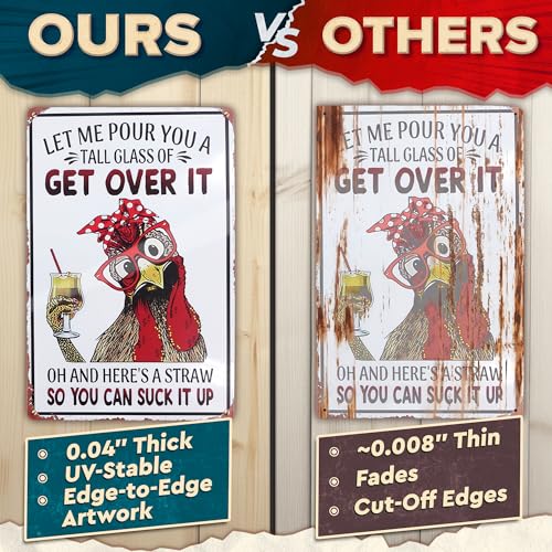 Metal Signs for Outside and Inside, 8 x 12 In, Funny Tin Wall Art - color: Let Me Pour You