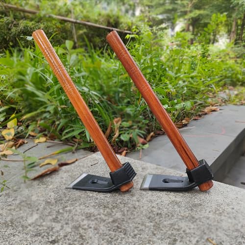 Garden Hoe Tool Small Action Hoe, Loosening Soil and Weeding,Knockable and Removable Nails,Hand Long Handle Weed Garden Tool,Digging and Rooting (5.90in×2.55in,1.47lb) - size: medium