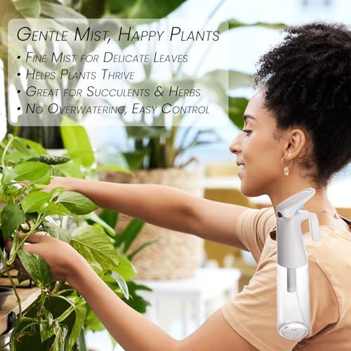 Fine Mist Spray Bottle for plants, 10oz Refillable Plant Mister, White - color: White
