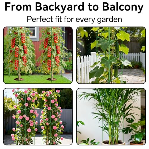 Halatool 6 Pack 72" Tall Tomato Cages for Garden, Large Tomato Trellis - color: 6pcs, size: 72in