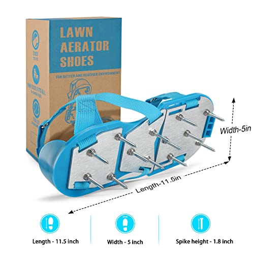 Lawn Aerator Shoes - Fully Assembled Soil Aeration Shoe Pair - Yard Aerator Tool for Aerating Patio Garden Grass Lawn
