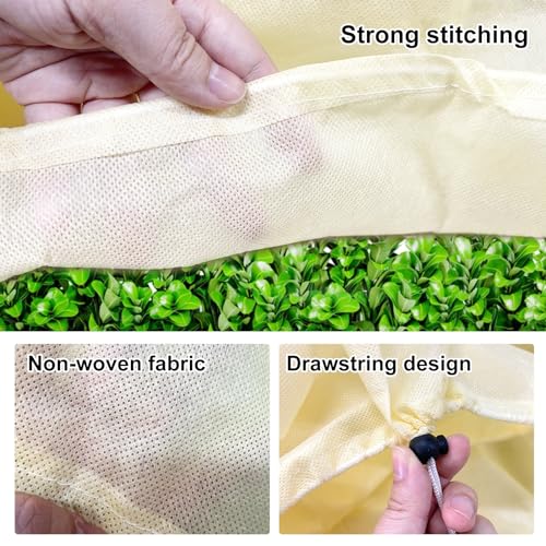 4 Pcs Rectangular Planter Box Cover Freeze Protection, Flower Box Covers Winter Frost Blanket with Drawstring for Outdoor Plants Balcony Windowsill Raised Beds(39.3x17.7x15.7 Inch)