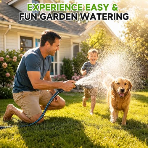 75FT 5/8" Heavy Duty Garden Hose, NON-EXPANDABLE Flexible Water Hose, No Kink - size: 75ft
