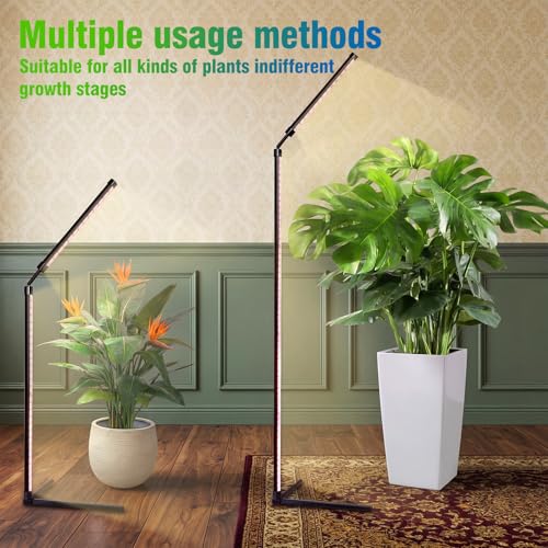 36W Standing Grow Light for Indoor Plants, 65'' Adjustable Tall Grow Light with Stand, 3 Light Modes & 10 Dimmable Levels, Floor Grow Light with Timer for Large Indoor Plants, Herbs, Corners