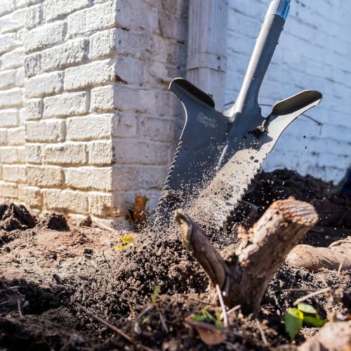 Root Slayer 22511 XL Garden Shovel, Serrated Blade, Fiberglass Shaft, Red - color: Red, size: XL