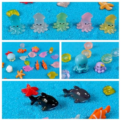 100 Pcs Ocean Mini Resin Animals Figures