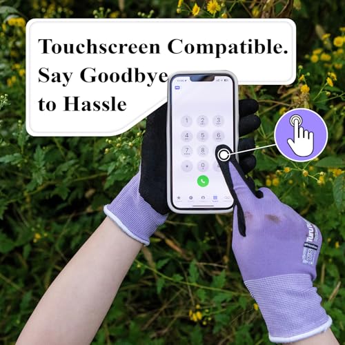 HandLove Gardening Gloves Women,Nitrile-Coated,6 Pairs,Small, Blue&Purple - color: Blue&purple, size: Small(6 Pairs)