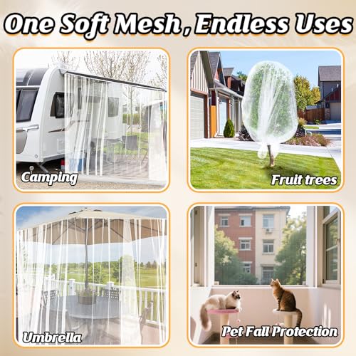 2Pcs 33x10ft Mesh Mosquito Net, Also for Halloween White Gauze Cloth - color: White, size: 13x10ft