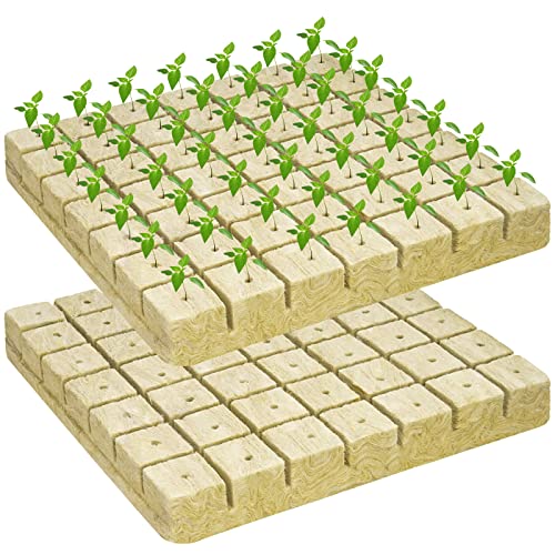 Legigo 1.5 Inch Rockwool Cubes Seed Starter Plugs for Hydroponics, 98 Plugs - color: 2 Sheet, size: 1.5" Plugs