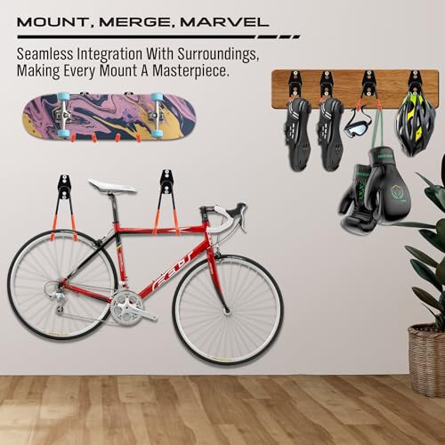 15-Piece Garage Wall Hooks with 3 Extension Straps, Orange Heavy Duty Tool Storage Rack for Ladder, Bike, Shovel, Garden Tools, Metal Wall Mount Organizer Set - style: 15-Pack Hooks + 3 Straps(orange)