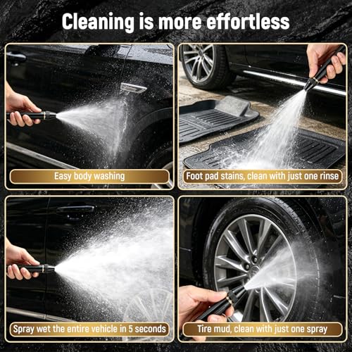 2026 Upgrade Heavy Duty High Pressure Hose Nozzle - Adjustable Booster Home High Pressure Car Wash Water Gun with Booster Nozzle, Portable Water Hose Nozzle Lawn, Garden, and Plant Watering (2pcs)