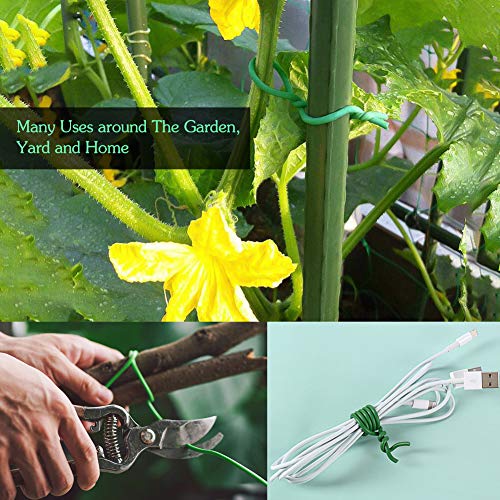 Shintop 2.8mm Plant Twist Ties, 2PCS Garden Wire for Tomatoes (65.6 Feet) - color: Green, size: 2.8mm