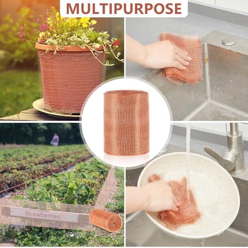 Gisafai 12'' X 32 ft Copper Mesh Roll for Rodent Control, 1 Roll - size: 12" X 32 ft