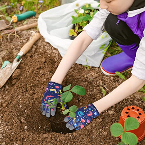 Baidast Garden Gloves for Kids, Breathable Leather Gardening Gloves for Digging, Planting, Pruning - size: Large(Age 10-12)