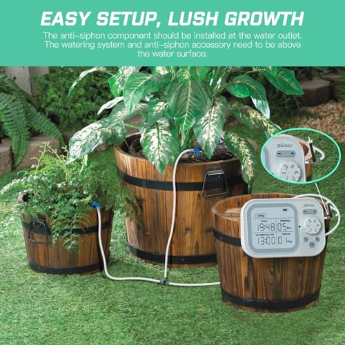 Automatic Plant Waterer Self Watering System Indoor for 15 Potted Plants Pack of 2, Auto Drip Irrigation Kit Programmable Water Timer w Smart Humidity Detection - size: Pack of 2