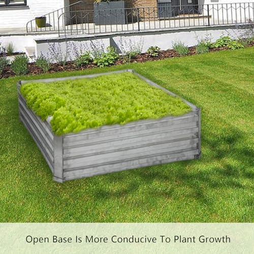 Raised Garden Bed,Galvanized Raised Beds for Gardening,3ft x 3ft Outdoor Metal Raised Bed Planter Boxes Kit for Vegetables,Flowers Herbs