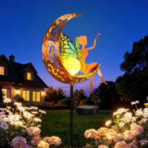 Solar Fairy Garden Lights Outdoor Yard Decor Gifts for Women Mom Grandma