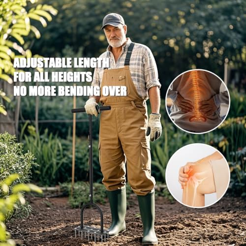 Lawn Aerator Tool, Heavy Duty Manual Grass Aerator for Lawn(Black)