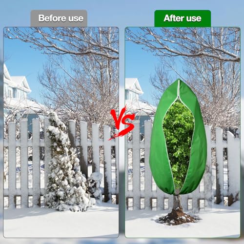 2pcs Reusable Winter Frost Plant Cover Freeze Protection, 47.2"x72" Large Frost Plant Cover for Winter Outdoor Plants,Frost Cloth Plants Jacket Drawstring Tree Cover for Outdoor Plants - size: 47.2"x72"