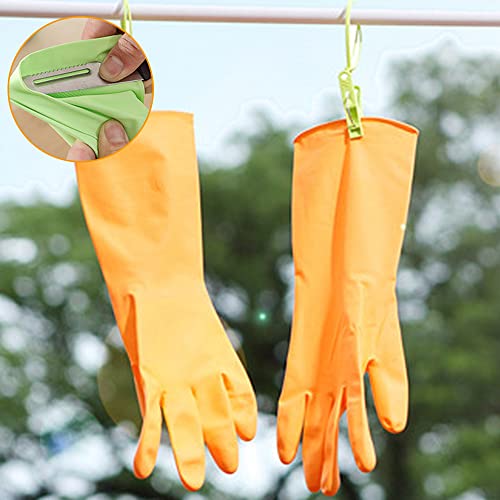 Alimat PluS Rubber Dishwashing Gloves Latex Free, Without Liner, Small - color: Red+green+orange, size: Small (Pack of 3)