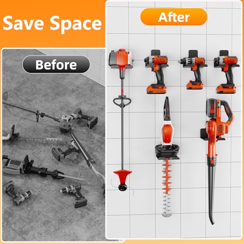 Wall-Mounted Weed Wacker Hanger, Garage Tool Organizer, 2 Pack black - color: black 2 Pack