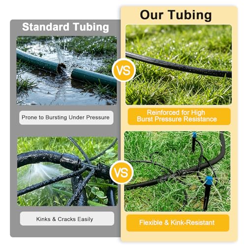 1/2 Inch Irrigation Tubing 200 FT, Drip Mainline for Raised Beds & Gardens - size: 200ft