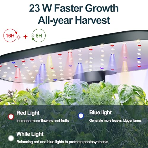 Indoor Garden Hydroponics Growing System12 Pods Plant Germination Kit Aeroponic Herb Vegetable Growth Lamp Countertop with LED Grow Light Hydrophonic Planter Grower Automatic Water Circulation (Green) - color: Green