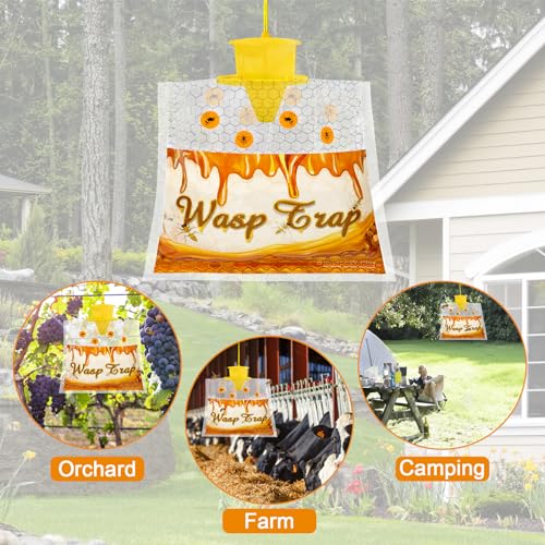 8 Pack Disposable Hanging Wasp & Yellow Jacket Traps Outdoor - size: 8 Packs