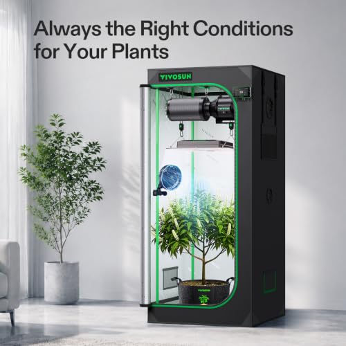 VIVOSUN Smart PRO Grow Tent Kit 2.3x2.3ft 180W Aerolight E42A+ Grow System - size: Plus 28"x28"x63"