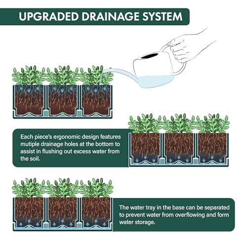 D'vine Dev 2-Pack Plastic Herb Garden Planter Set, Green, 76-V-C-2 - color: Green, size: 24"