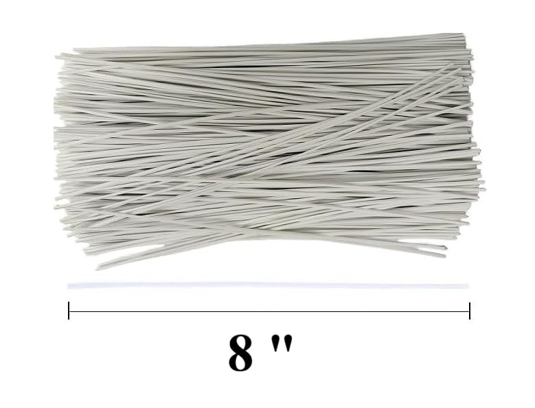 White,8",600 Pcs,Plastic Twist Ties, Garden Plant Twist Tie Cable Tie, Plastic Cable Ties for Bread Candy Bags, Gift Bags (White,8",600 Pcs) - color: White,8",600 Pcs