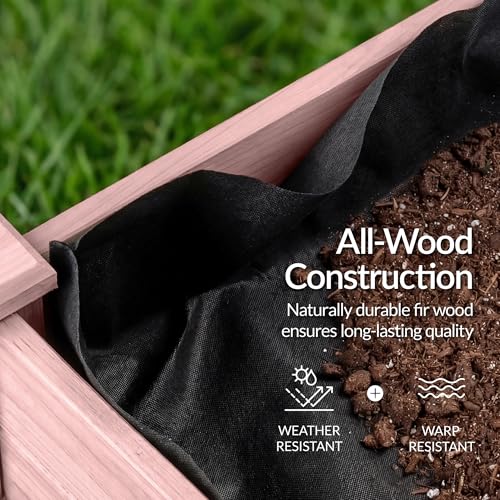 Best Choice Products 48x24x30in Raised Garden Bed, Elevated Wood Planter Box Stand for Backyard, Patio, Balcony w/Bed Liner, 200lb Capacity - Pink - color: Pink, size: 48x24x30in