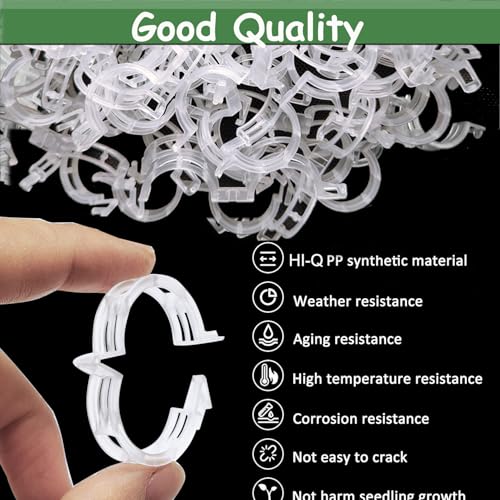 Secured Plastic Plant Clip, Plant Support Clips, Garden Clips for Climbing Plants, Plastic Trellis Clips Plant Support Clips Tomato Grape Vine Vegetables Plant Fixing Clips (100, White)