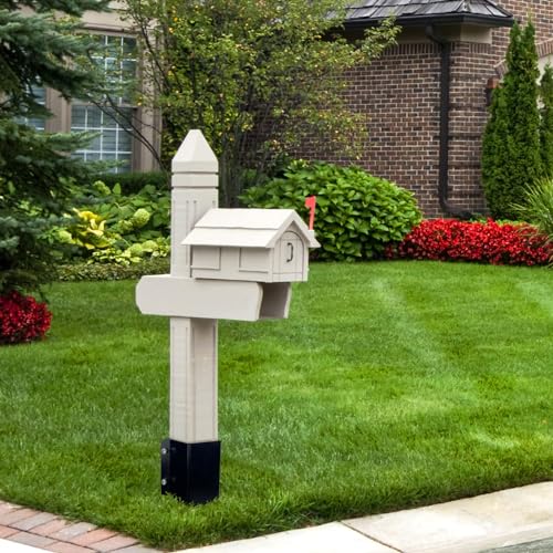 Fence Post Anchor 32 inch Ground Spike Heavy Duty Black Powder Coated Fence Stakes Post Base for Mailbox, 32 x 4 x 4 Inches Outer Diameter (Inner Diameter 3.6 x3.6 Inches), Pack of 4 - size: 32 inch