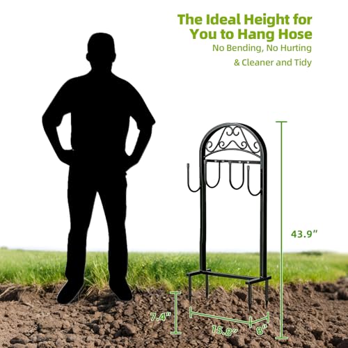 Garden Hose Holder, Hose Holder Stand Rustproof Freestanding Heavy-Duty with Sturdy Metal Hose Stand and Hanger, Hoses Storage Holds 100Ft Hose Reel for Outside Yard - size: 1 PCS