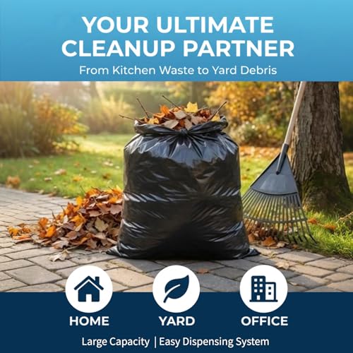 50-55 Gallon Trash Bags Unscented, 40'' x 50'', Black, 120 Count - color: 50-55 Gallon | 120 Count, size: 120 Count(pack of 1)
