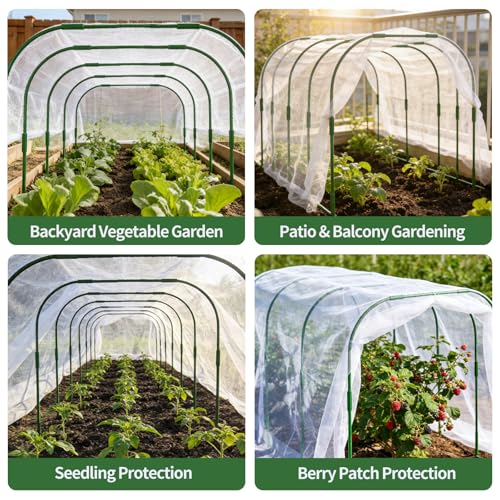 Garden Netting Kit for Raised Beds, 8 x 20 FT Ultra Fine Mesh