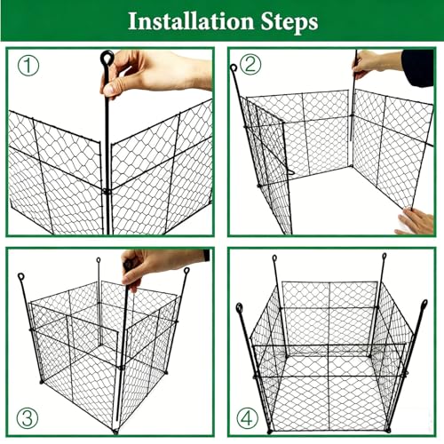 Plant Protectors from Animals, 5 Pack Metal Plant Cage 13.8"x13.8"x12" - size: (13.8"L x 13.8"W x 12"H)5 Packs