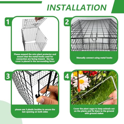 Metal Plant Cages for Outdoor Plants, Garden Cloches for Plants 4 Pack - color: 4 PCS