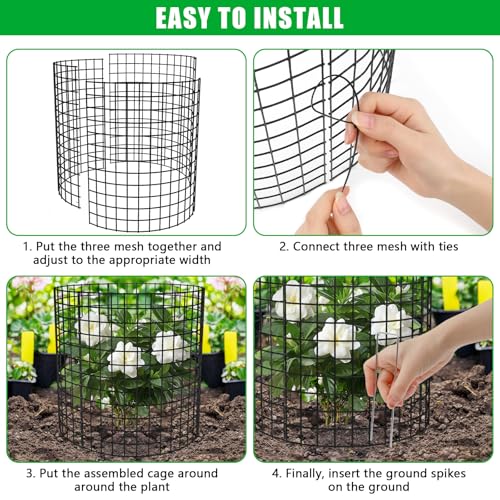 5 Pack Plant Protectors from Animals, 17x14" Plant Cages for Outdoor Plants - size: 5 PACK-17x14inch