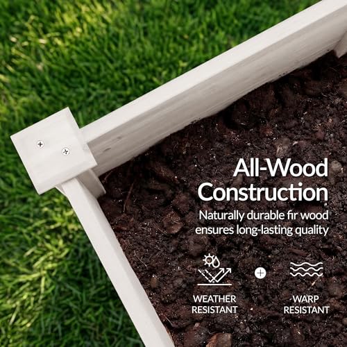 Best Choice Products 48" x 24" x 30" Raised Garden Bed with Extra Deep 16" Depth, Elevated Wood Planter Box Stand for Backyard, Patio, Balcony, Natural Fir Wood - White - color: White, size: 48" Extra Deep 16" Depth