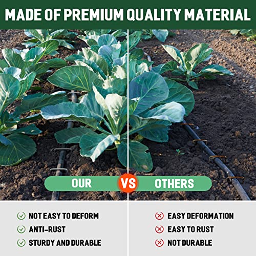 Landscape Staples 4 Inch 50 Pack Galvanized Garden Stakes Anti-Rust Landscape Pins for Weed Barrier Fabric, Artificial Turf and Landscape Fabric - size: 4inch50pcs