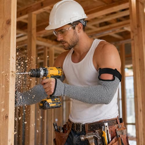 Cut Resistant Arm Sleeves Protective Sleeves for Daily Gardening Farm Work - color: Gray